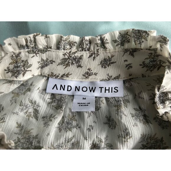 And Now This Boho VISCOSE Floral Ruffle Tiered Midi Dress Women’s Medium White S - Picture 5 of 15